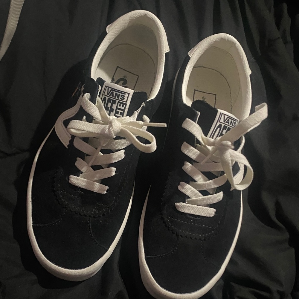 Vans Classic Black and White Lace-Up Shoes